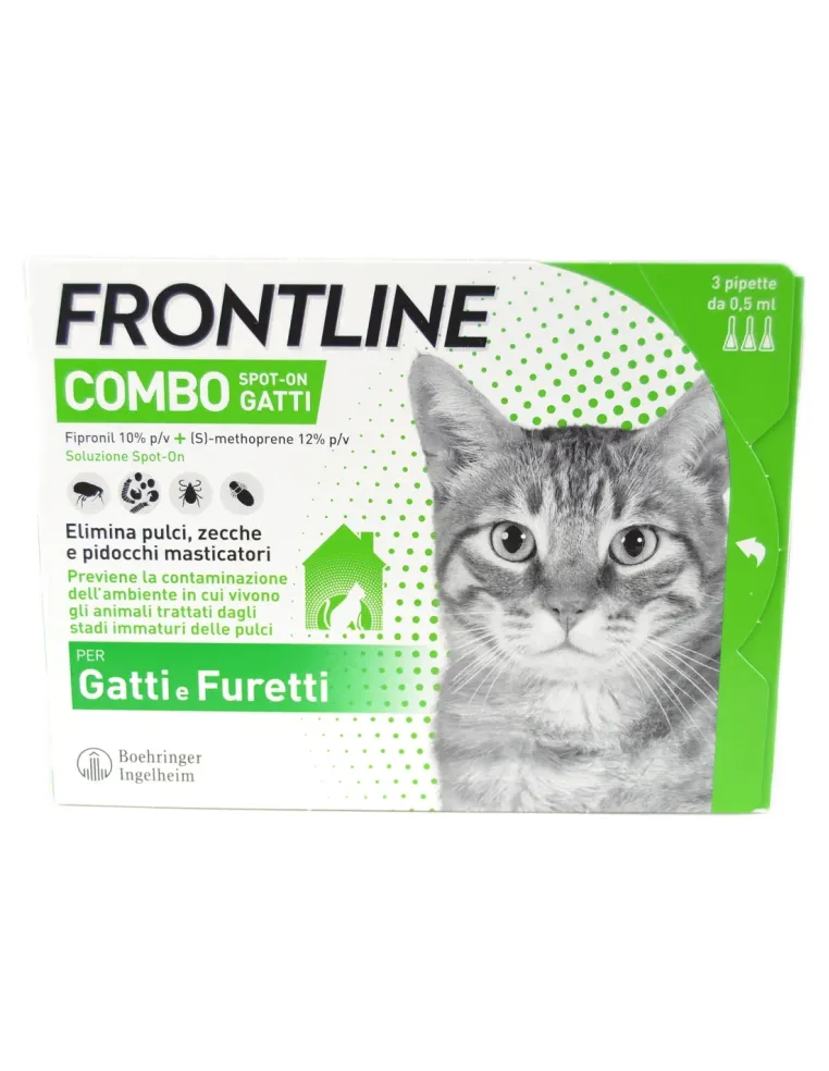 Frontline Combo Spot-On Gatti Boehringer 3 pipette da 0.5 ml