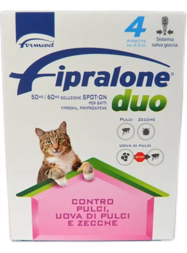 Fipralone Duo Formevet 50 mg/60 mg soluzione spot-on 4 pipette