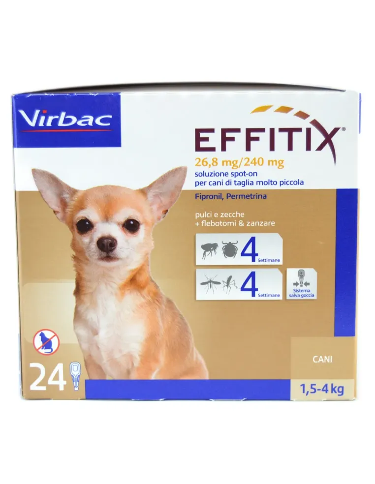 Effitix Toy Virbac 28.6 mg/24 mg soluzione spot-on 24 pipette 0.44 ml